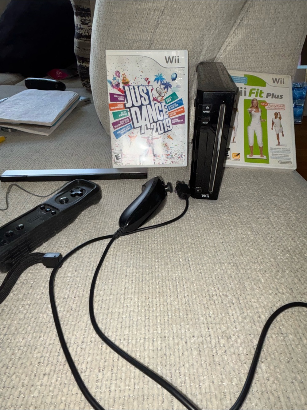 Nintendo Black Wii Console with Black Remote and Black Nunchuk